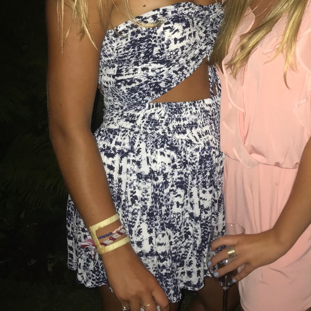 Strapless romper with front cutout